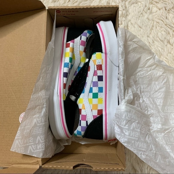 Vans Old Skool Checkerboard Rainbow TR Size 2.0 K - Picture 6 of 9